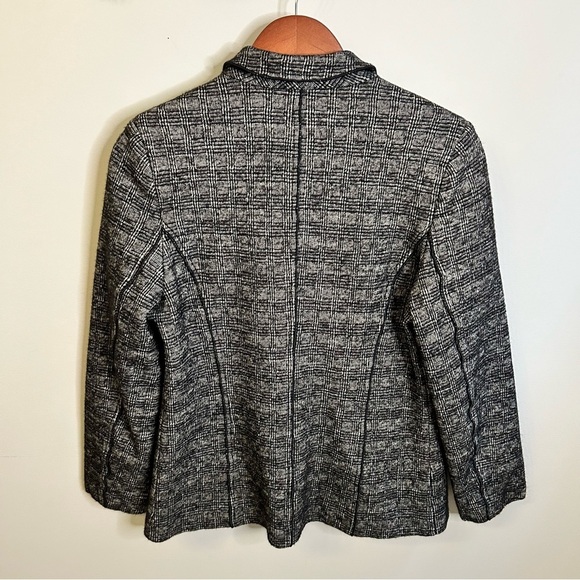 Basler | Tweed Blazer | Wool Cotton Blend | Knited Formal Black, Grey | Size M - Picture 4 of 9